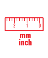 Regla milimetrada INCH/MM.  pictogram