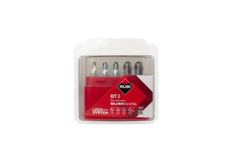 Kit De Molettes RUBI 5 Pièces - Ø 6, 8, 10, 18 Mm Pour Carreaux Céramiques | Gamme SILVER Carbure Tungstène