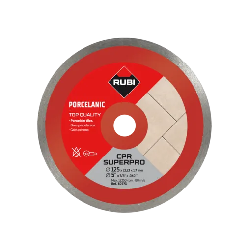 Disque Diamant GRÈS PORCELAINE CONTINU RUBI CPR 125 SUPERPRO